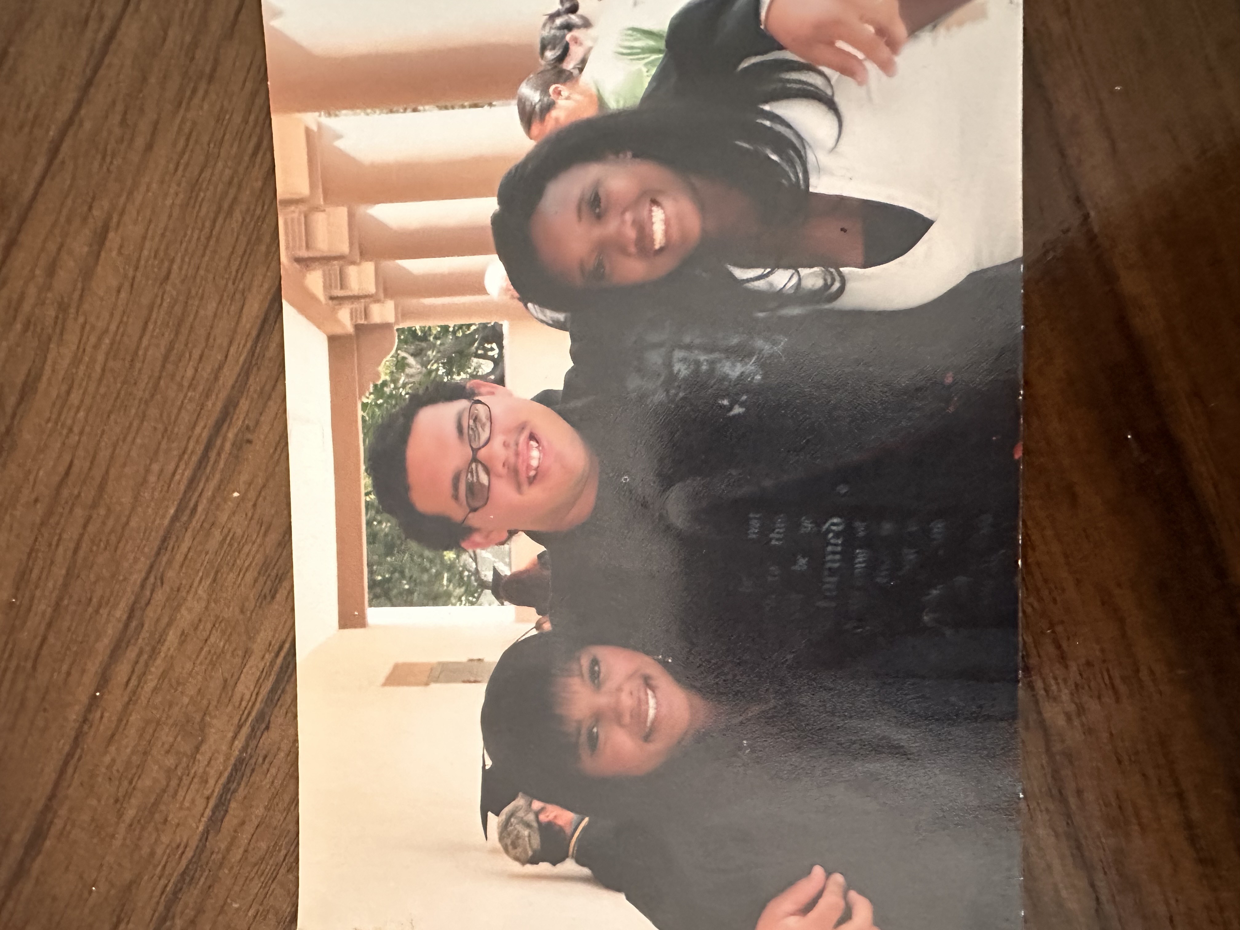 A personal photograph with friends at an event